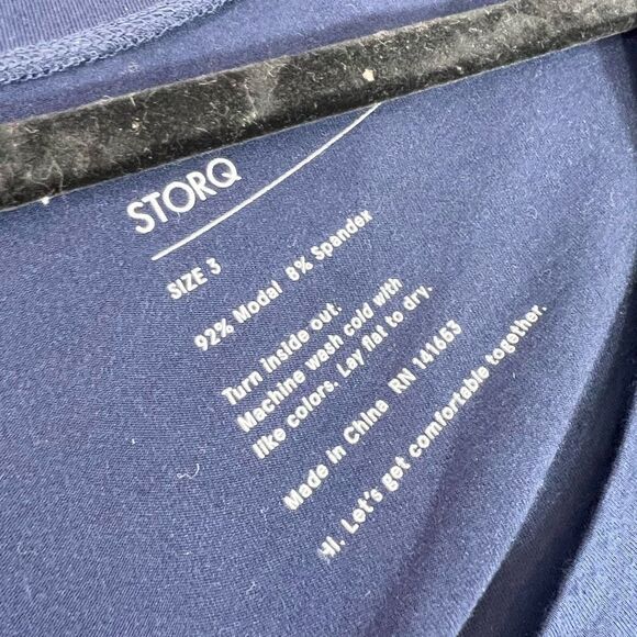 Storq Dress Women's 3 Blue Short-Sleeve Scoop Neck Shift Maxi - Picture 2 of 8